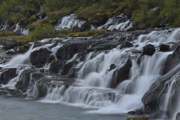Fototapeta premium Hraunfossar Waterfalls in western Iceland