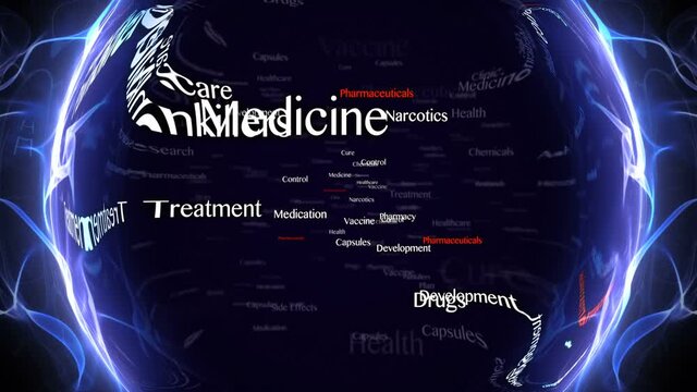 PHARMACEUTICALS Keywords Animation, Background, Loop, 4k
