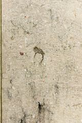 Apply sand rubbing plaster to masonry on concrete. Scratched and cracked dirty weathered sand textured plaster surface texture.