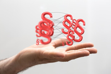 3D rendering digital paragraph law symbol