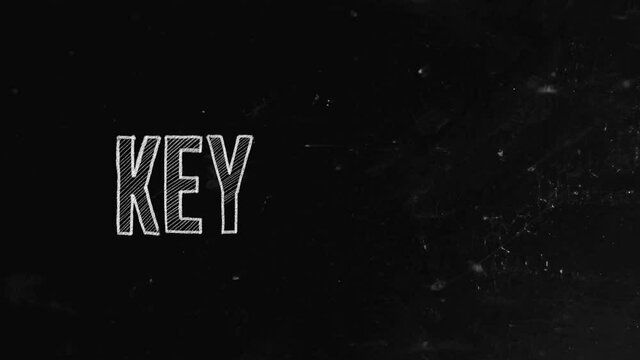 Keywords concept written on blackboard. Keyword (Internet search), a word or phrase typically used by bloggers or online content creator to rank a web page on a particular topic