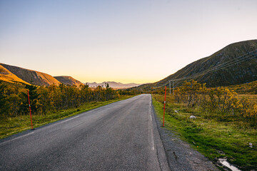 Sunset at island Andøya on Vesterålen