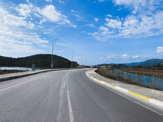 Empty asphalt road, summer mood