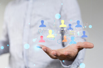 Obraz premium abstract social network scheme, which contains business people