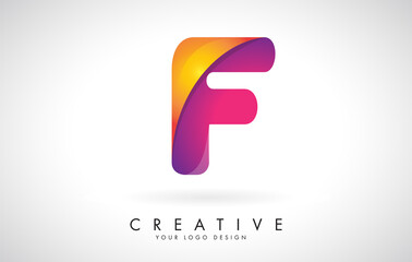 Colorful rounded Letter F Creative Logo Design. Friendly Corporate Entertainment Media Technology Digital Business template.