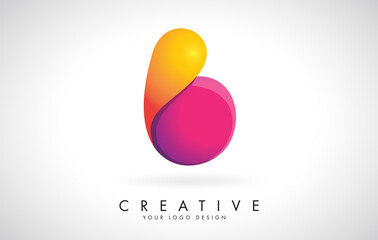 Colorful rounded Letter B Creative Logo Design. Friendly Corporate Entertainment Media Technology Digital Business template.