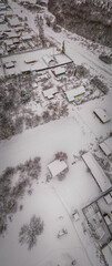 aerial photography of the Penza region rural area in winter