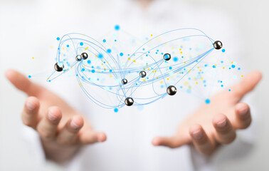 videoconference group of people talking in social network business