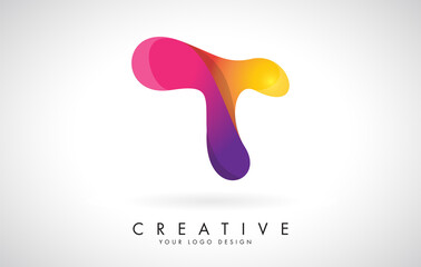Colorful rounded Letter T Creative Logo Design. Friendly Corporate Entertainment Media Technology Digital Business template.