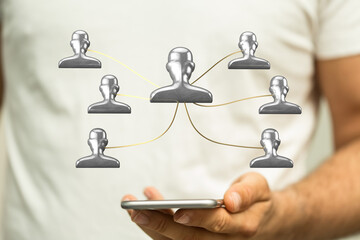 hierarchy connection team group 3d