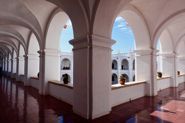 View from San Felipe Neri Church. Sucre Capital City, Bolivia. Beautiful buildings in Bolivia, South America. 