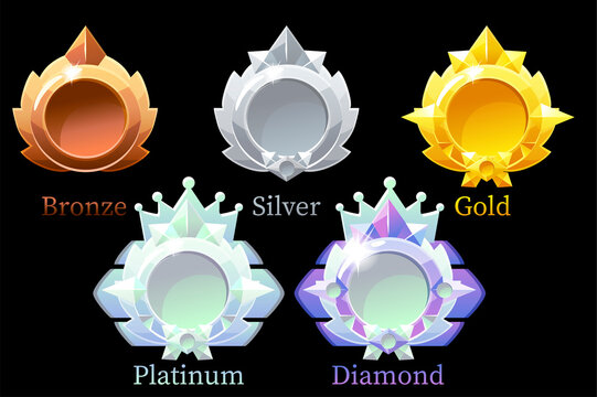 Vector Awards Medals Gold, Silver, Bronze, Platinum And Diamond.