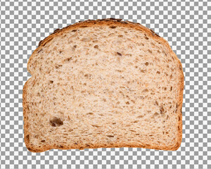 Fresh slice of bread with flax seeds. Clipping path saved.