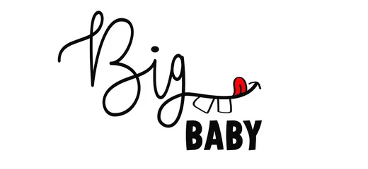 Foto auf Leinwand Slogan big baby white smile, yummy. Big smile. happy family for papa and mama. Love baby face quotes sign. Flat vector hearts signs. Dream big. © MarkRademaker