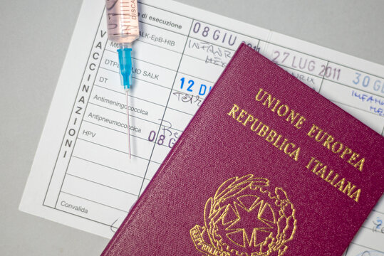 Covid-19 vaccination passport. European Union passport for covid vaccination. Covid vaccine