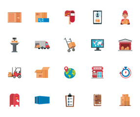 bundle of twenty postal service set icons