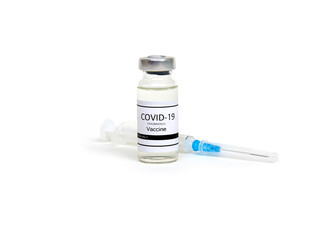Vaccine bottles  isolated on white.
