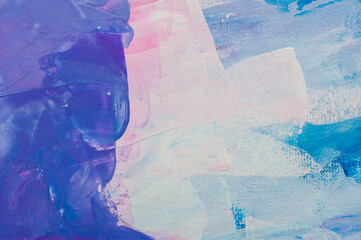 Abstract art background hand drawn acrylic painting. Brushstrokes colorful texture acrylic paint on canvas. picture for artwork design. Modern contemporary art