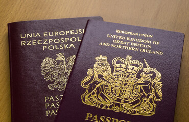 British passport and Polish passport
