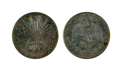 Un Peso 1898 Zs FZ
República Mexicana
Moneda acuñada en la Casa de Moneda Provisional del Estado...