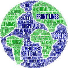 Front Lines word cloud on a white background.