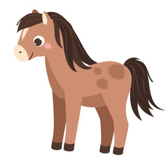 Cartoon horse. Cute farm animal character. vector clip art