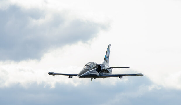 September 12, 2020, Kaluga region, Russia. The Aero L-39 Albatros training aircraft performs a training flight at the Oreshkovo airfield.