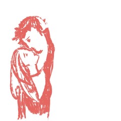 Lovers silhouette. Couple on white background 