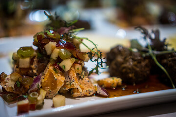 Restaurant lamb meal