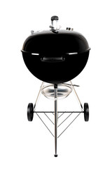 New black Charcoal grill isolated on white background.