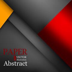 Obraz premium Orange light angle hot tone color background and red line overlap layer paper on dark space for text and message modern artwork design