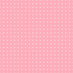 White and pink Polka Dot seamless pattern. Vector background.