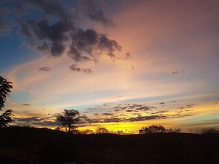 sunset over the mountains