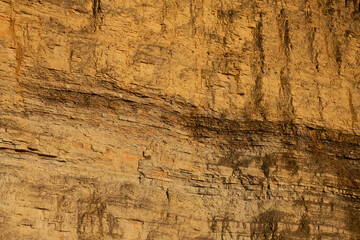 Close up view from a yellow quarry with sandstone. Pattern. Perfect for Backgrounds.