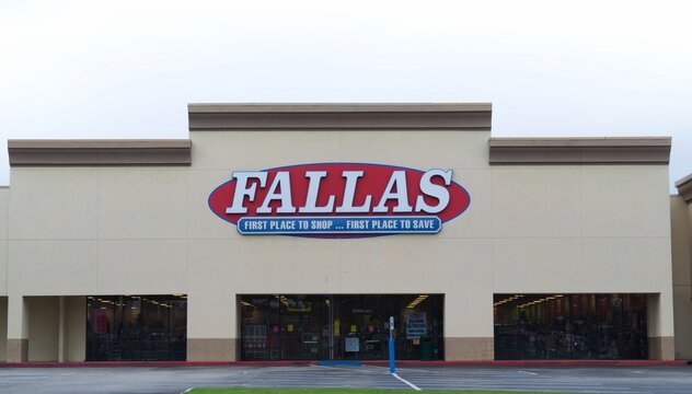 Houston, Texas USA 03-25-2020: Fallas department store in Houston, TX. American retail store selling clothing and household items. Founded in 1962 L.A. California.