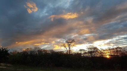 time clouds over the city