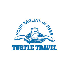 Turtle travel logo template design