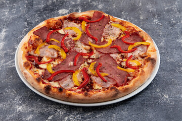 italian pizza on the white plate