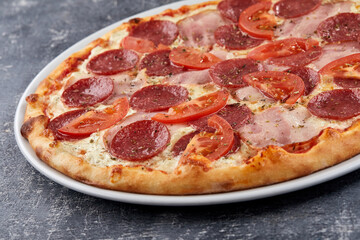 italian pizza on the white plate