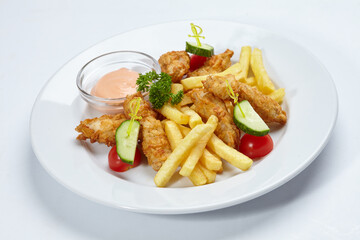 Chicken nuggets with french fries