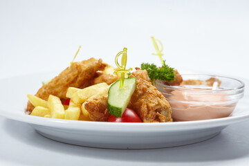 Chicken nuggets with french fries