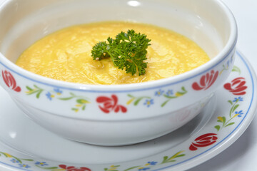 cream soup isolated on white