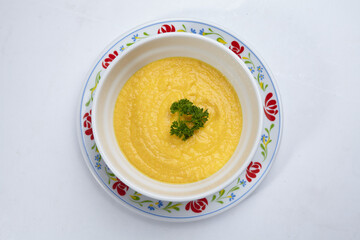 cream soup isolated on white