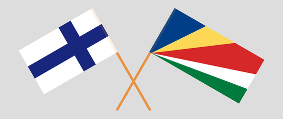 Crossed flags of Finland and Seychelles