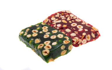 turkish fruit marmalade with nuts isolated