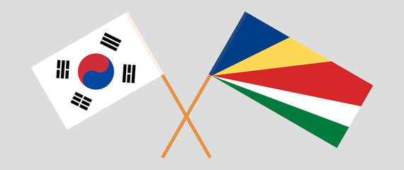 Crossed flags of South Korea and Seychelles