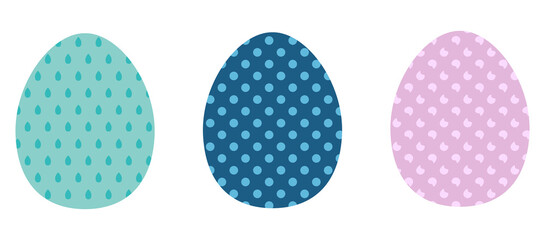 A set of multi-colored vector Easter eggs. Easter holiday
