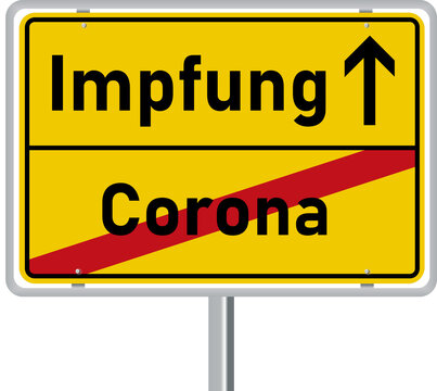 Corona Impfung Schild Strategie