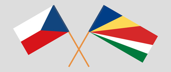 Crossed flags of Czech Republic and Seychelles
