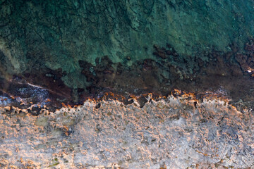 the sea and the rocks seen from above